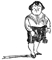 Godolphin Horne stands smugly, hands on hips, chin held high.