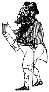 The Lord High Chamberlain walks while reading from a large open book.