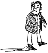 A scowling, untidy man walks alone, representing the unsuitable Billy Higgs.