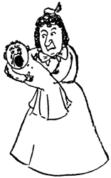 A woman holds young Lord Lundy, crying, tightly in her arms.