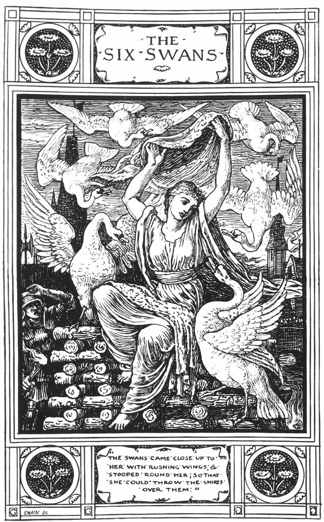 Walter Crane's illustration for The Six Swans