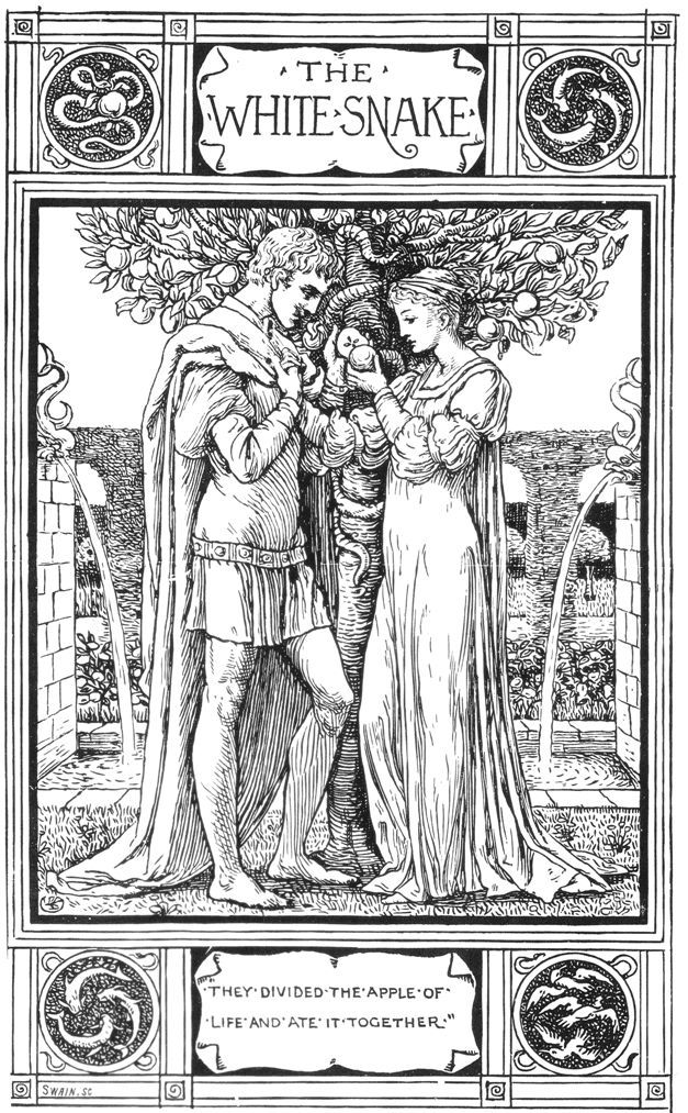 Walter Crane's illustration for The White Snake
